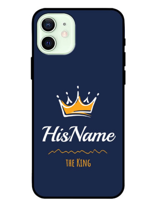 Custom Iphone 12 Glass Phone Case King with Name