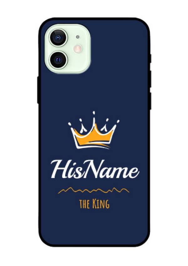 Iphone 12 Glass Phone Case King with Name