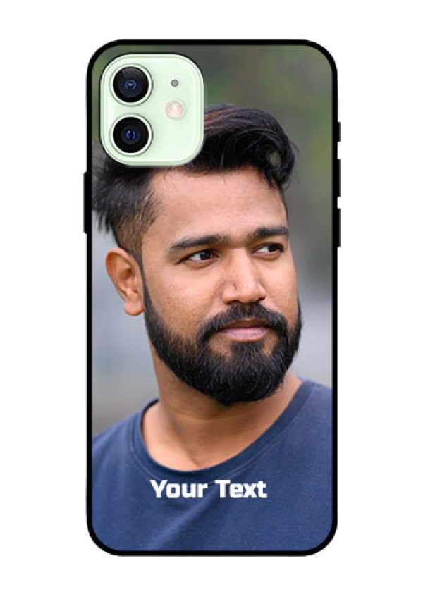 Iphone 12 Glass Mobile Cover: Photo with Text