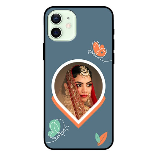 iPhone 12 Custom Glass Mobile Case - Droplet Butterflies Design iPhone 12 Custom Glass Mobile Case - Droplet Butterflies Design