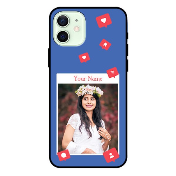 iPhone 12 Custom Glass Phone Case - Like Share And Comment Design iPhone 12 Custom Glass Phone Case - Like Share And Comment Design