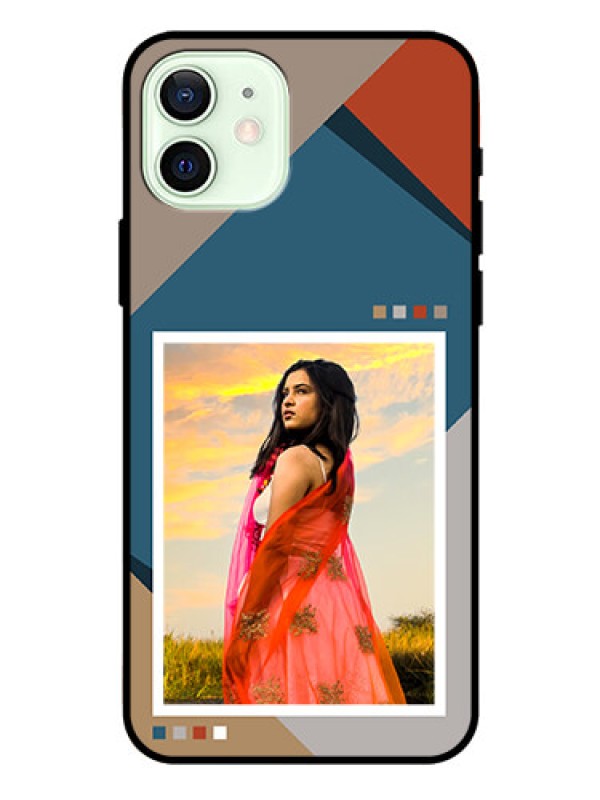 Custom iPhone 12 Personalized Glass Phone Case - Retro color pallet Design