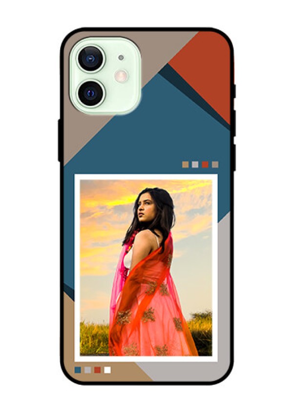 iPhone 12 Personalized Glass Phone Case - Retro color pallet Design