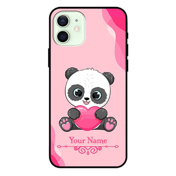 iPhone 12 Custom Glass Mobile Case - Cute Panda Design