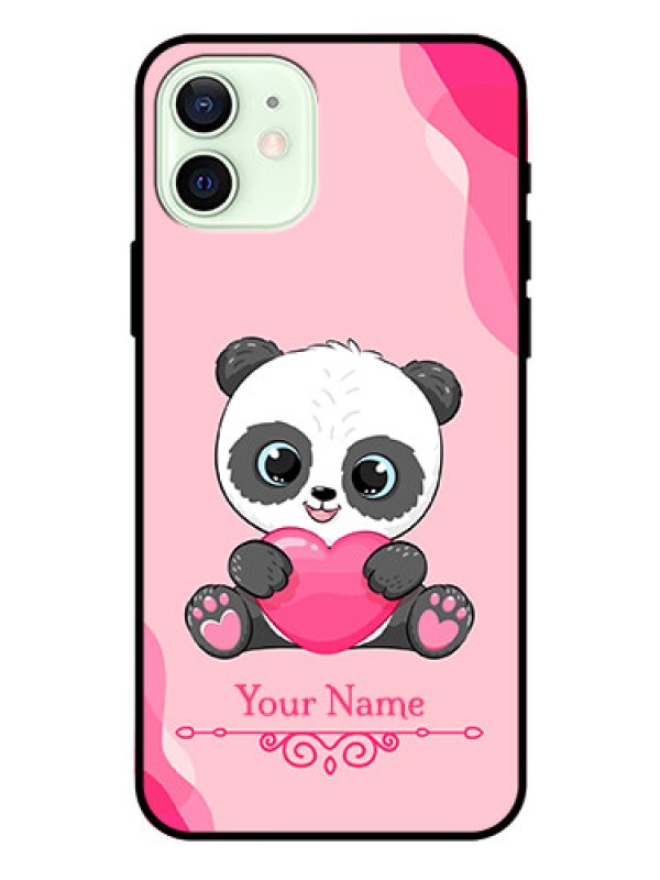 Custom iPhone 12 Custom Glass Mobile Case - Cute Panda Design