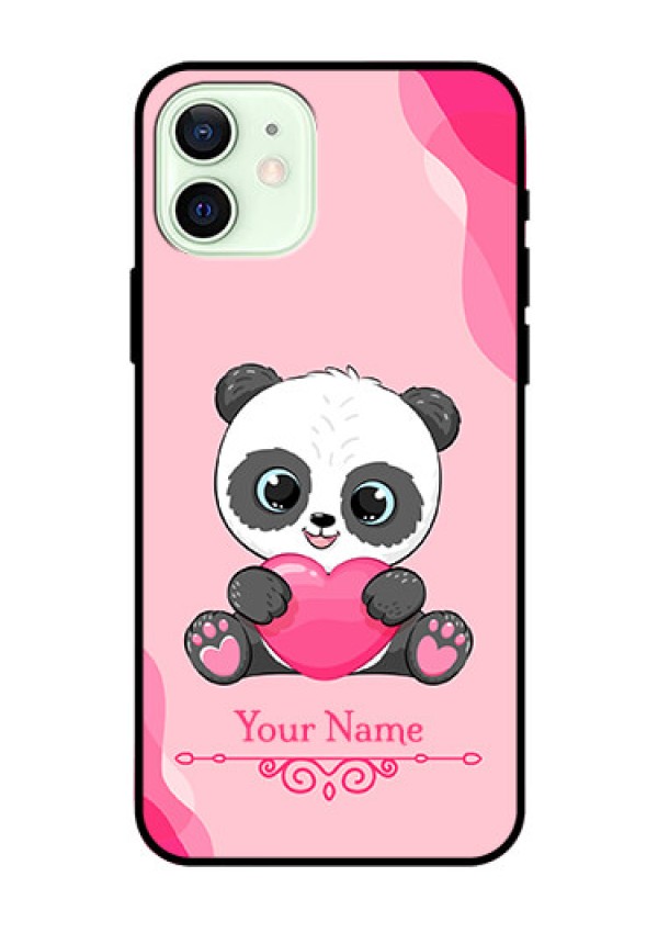 iPhone 12 Custom Glass Mobile Case - Cute Panda Design