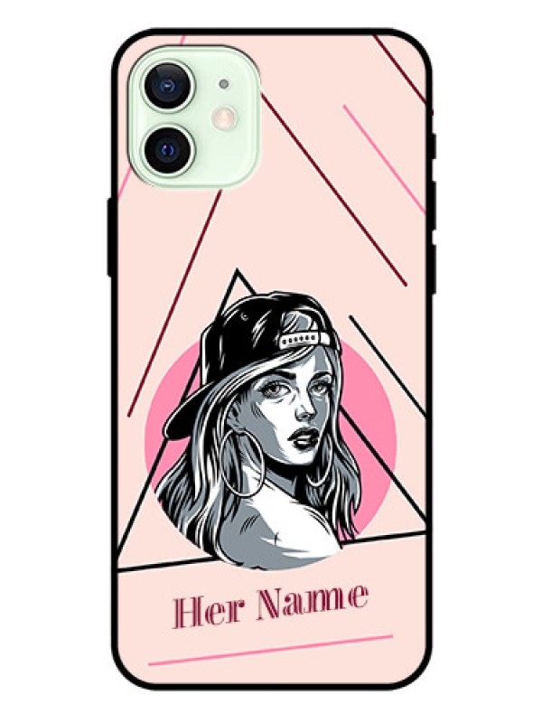 Custom iPhone 12 Personalized Glass Phone Case - Rockstar Girl Design