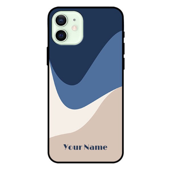 iPhone 12 Custom Glass Phone Case - Abstract Drip Art Design