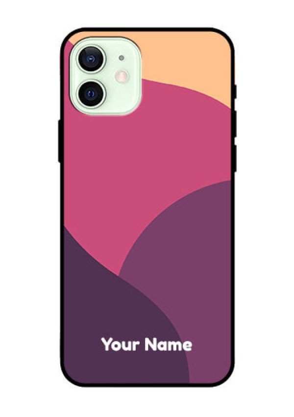 iPhone 12 Custom Glass Phone Case - Mixed Multi-colour abstract art Design