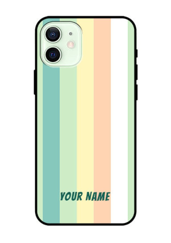 iPhone 12 Photo Printing on Glass Case - Multi-colour Stripes Design
