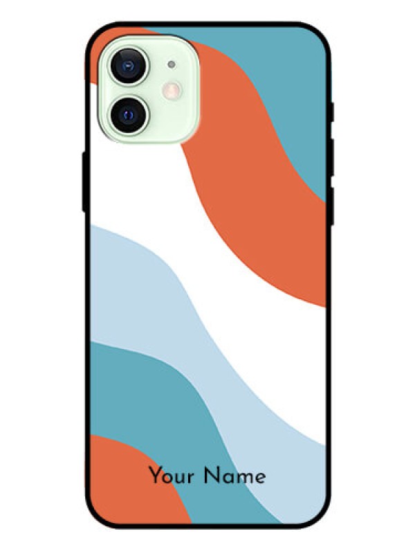 Custom iPhone 12 Custom Glass Mobile Case - coloured Waves Design