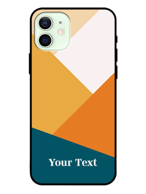 Custom iPhone 12 Personalized Glass Phone Case - Stacked Multi-colour Design