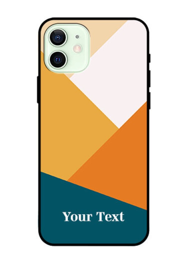 iPhone 12 Personalized Glass Phone Case - Stacked Multi-colour Design