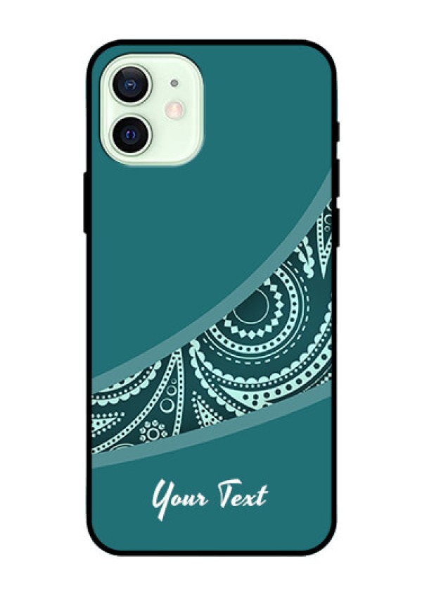 iPhone 12 Photo Printing on Glass Case - semi visible floral Design