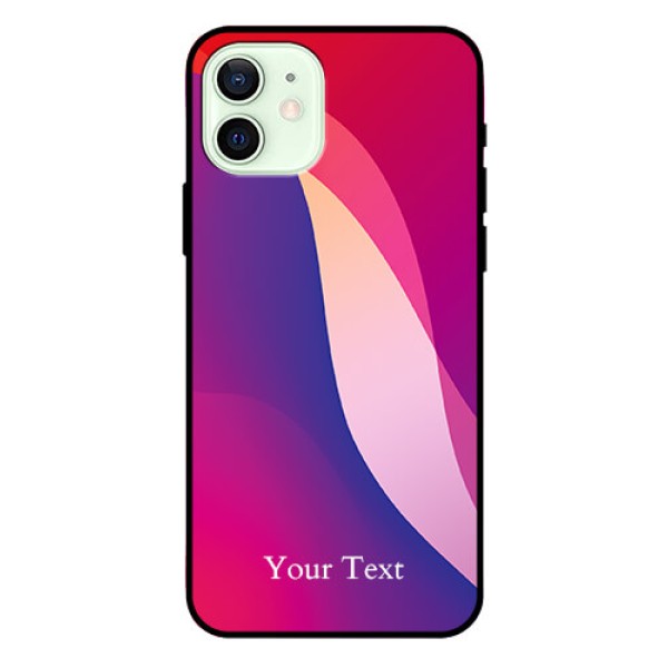 iPhone 12 Personalized Glass Phone Case - Digital abstract Overlap Design