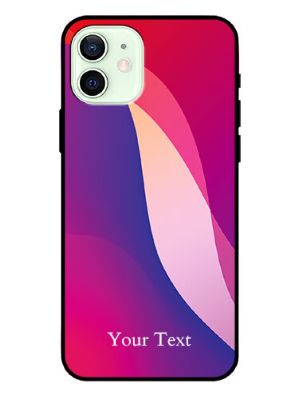 Custom iPhone 12 Personalized Glass Phone Case - Digital abstract Overlap Design