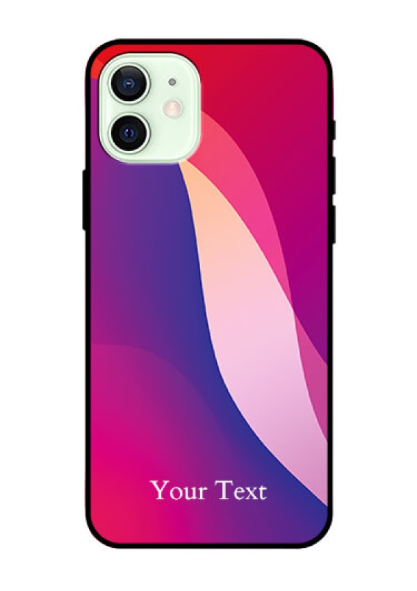 iPhone 12 Personalized Glass Phone Case - Digital abstract Overlap Design