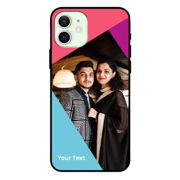 iPhone 12 Custom Glass Mobile Case - Stacked Triple colour Design iPhone 12 Custom Glass Mobile Case - Stacked Triple colour Design
