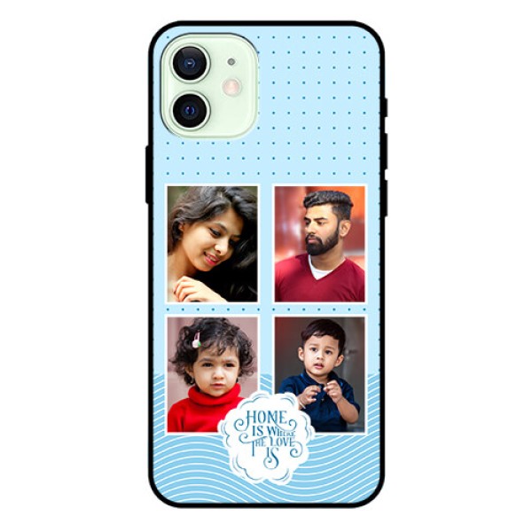iPhone 12 Custom Glass Phone Case - Cute love quote with 4 pic upload Design iPhone 12 Custom Glass Phone Case - Cute love quote with 4 pic upload Design