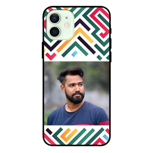 iPhone 12 Personalized Glass Phone Case - Colorful Maze Pattern Design iPhone 12 Personalized Glass Phone Case - Colorful Maze Pattern Design