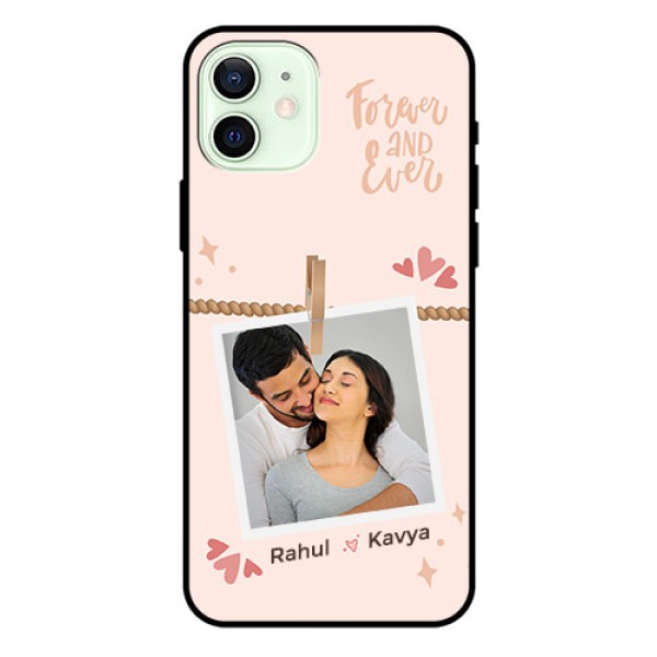 iPhone 12 Custom Glass Phone Case - Forever and ever love Design iPhone 12 Custom Glass Phone Case - Forever and ever love Design