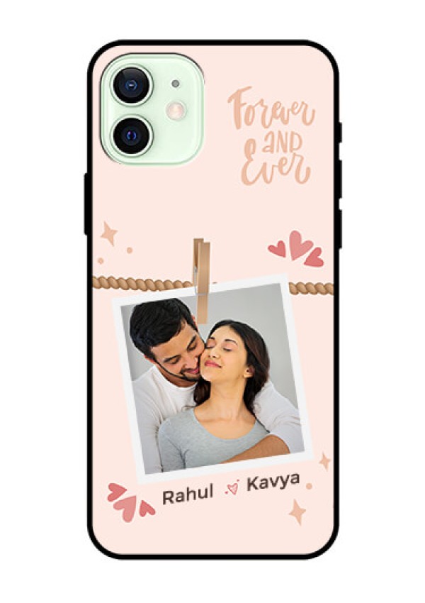 iPhone 12 Custom Glass Phone Case - Forever and ever love Design