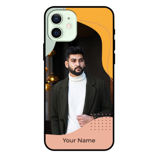 iPhone 12 Personalized Glass Phone Case - Tri-coloured overlay design iPhone 12 Personalized Glass Phone Case - Tri-coloured overlay design