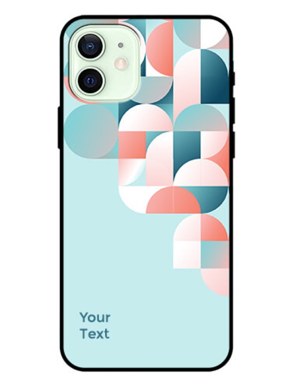 Custom iPhone 12 Custom Glass Phone Case - Stylish Semi-circle Pattern Design