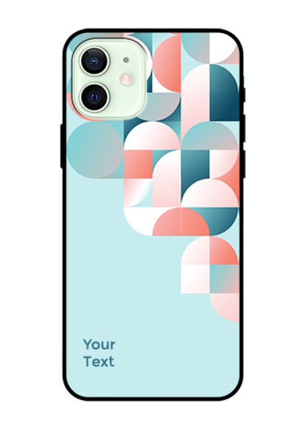 iPhone 12 Custom Glass Phone Case - Stylish Semi-circle Pattern Design