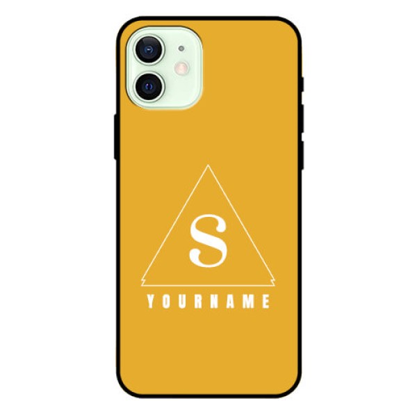iPhone 12 Personalized Glass Phone Case - simple triangle Design