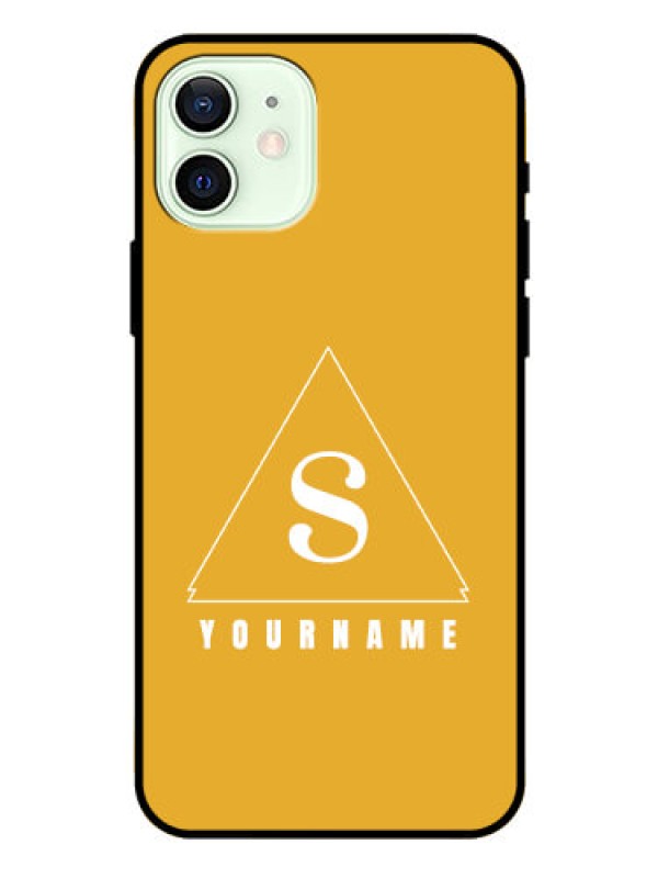 Custom iPhone 12 Personalized Glass Phone Case - simple triangle Design