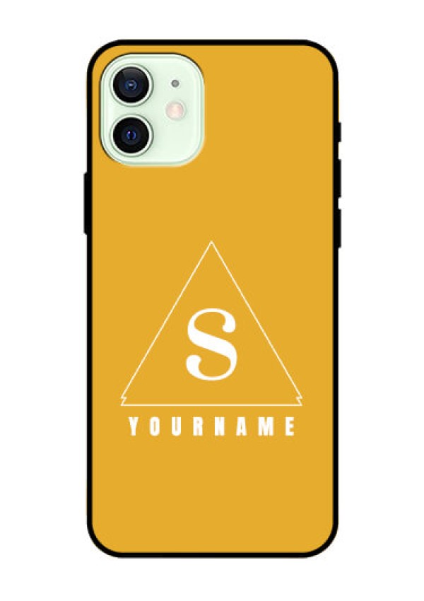 iPhone 12 Personalized Glass Phone Case - simple triangle Design