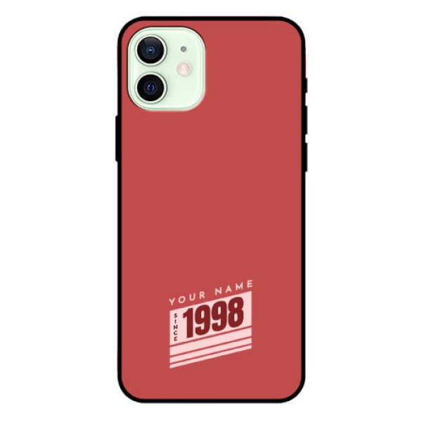 iPhone 12 Custom Glass Phone Case - Red custom year of birth Design