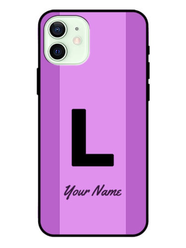 Custom iPhone 12 Custom Glass Phone Case - Tricolor custom text Design