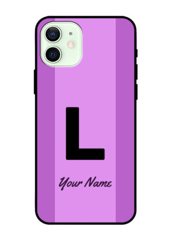 iPhone 12 Custom Glass Phone Case - Tricolor custom text Design