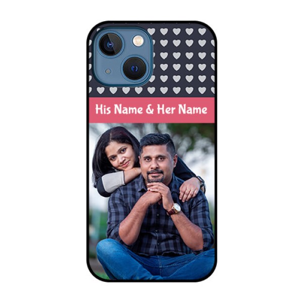 iPhone 13 Mini Custom Glass Mobile Case - Love Symbols Design