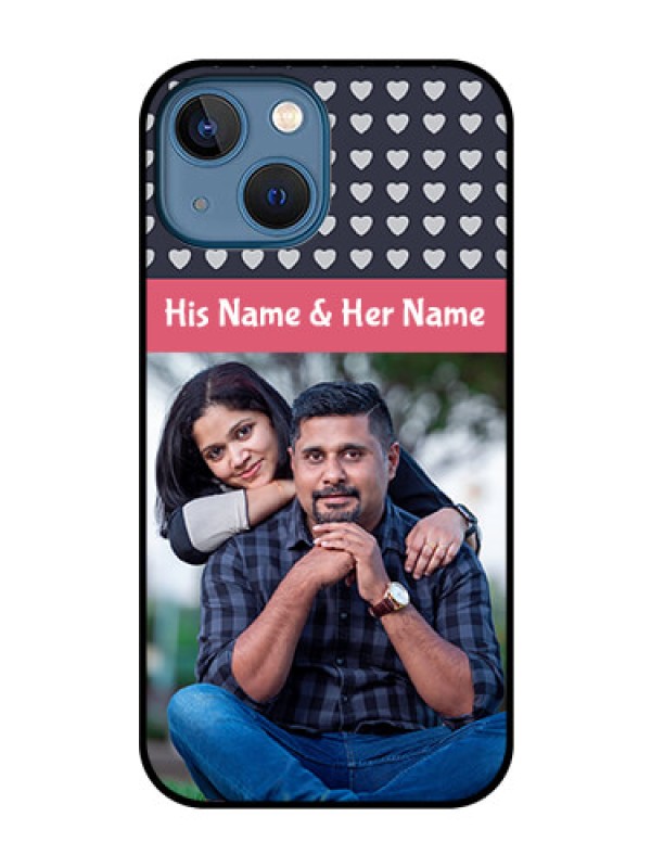 Custom iPhone 13 Mini Custom Glass Mobile Case - Love Symbols Design