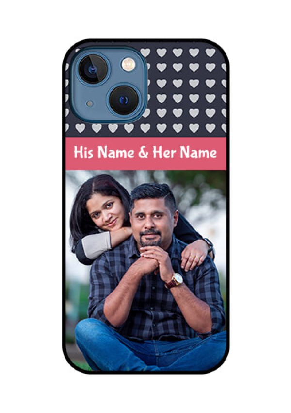 iPhone 13 Mini Custom Glass Mobile Case - Love Symbols Design