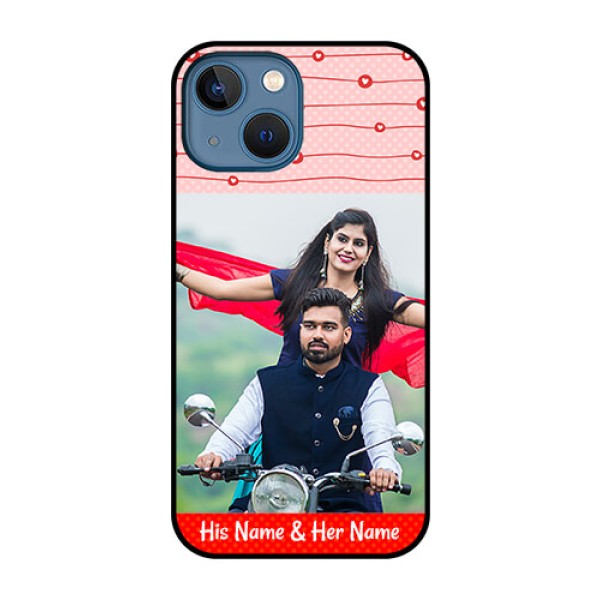 iPhone 13 Mini Personalized Glass Phone Case - Red Pattern Case Design iPhone 13 Mini Personalized Glass Phone Case - Red Pattern Case Design