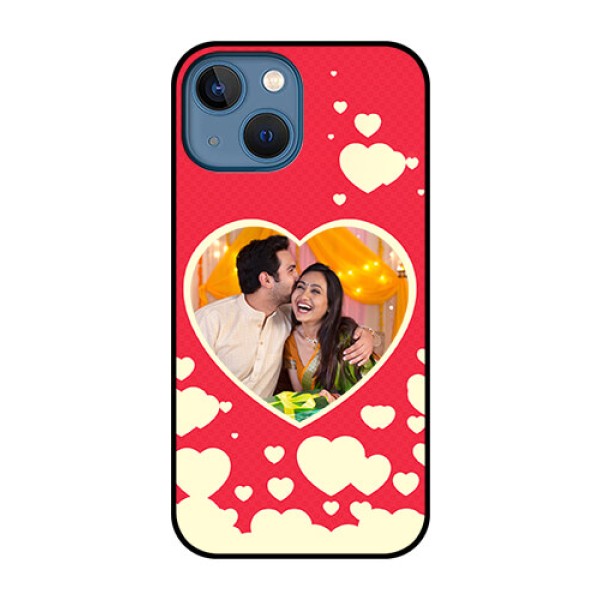 iPhone 13 Mini Custom Glass Mobile Case - Love Symbols Phone Cover Design