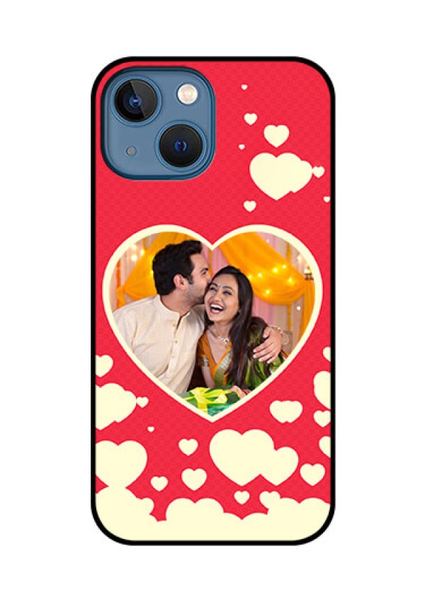 iPhone 13 Mini Custom Glass Mobile Case - Love Symbols Phone Cover Design