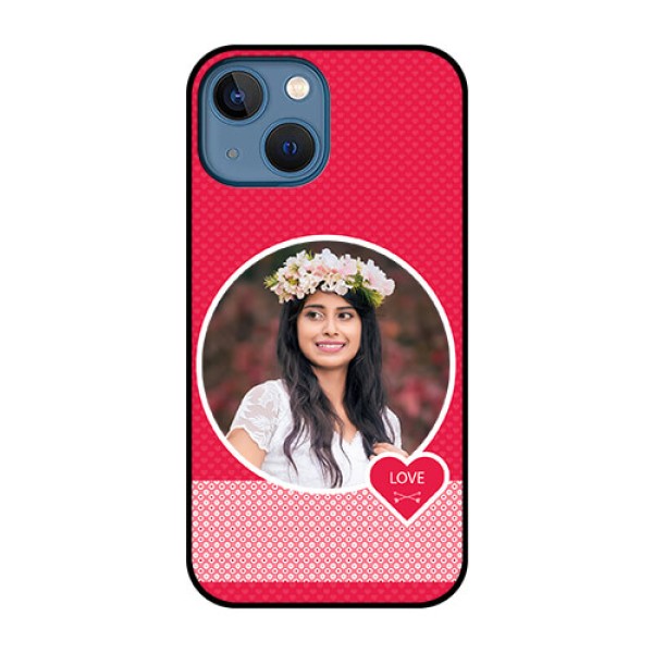 iPhone 13 Mini Personalised Glass Phone Case - Pink Pattern Design