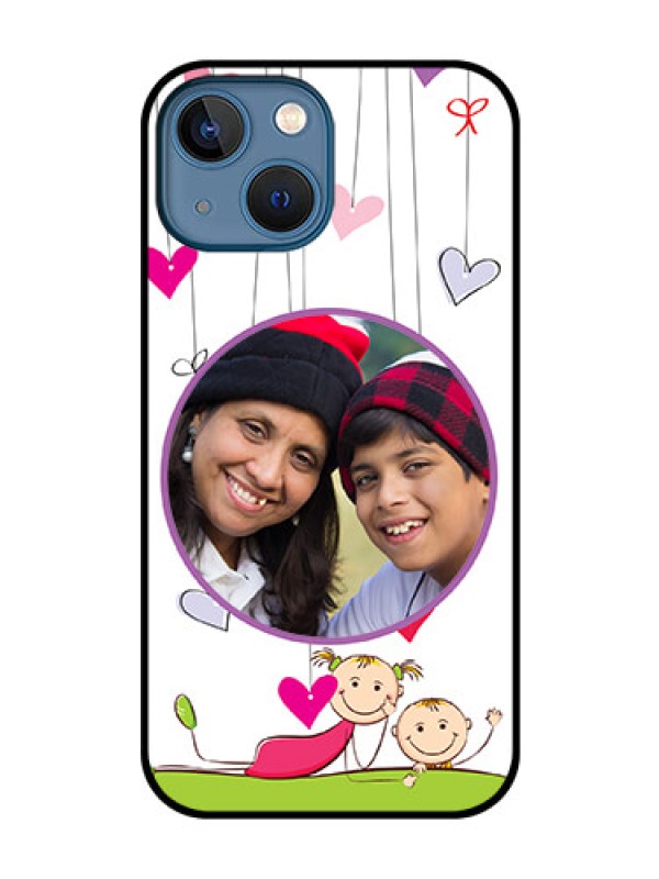 Custom iPhone 13 Mini Photo Printing on Glass Case - Cute Kids Phone Case Design