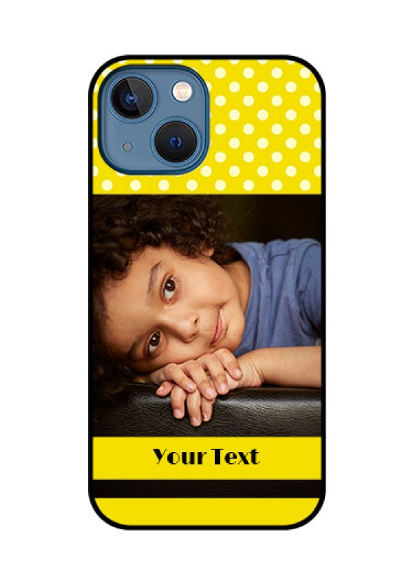 iPhone 13 Mini Custom Glass Phone Case - Bright Yellow Case Design