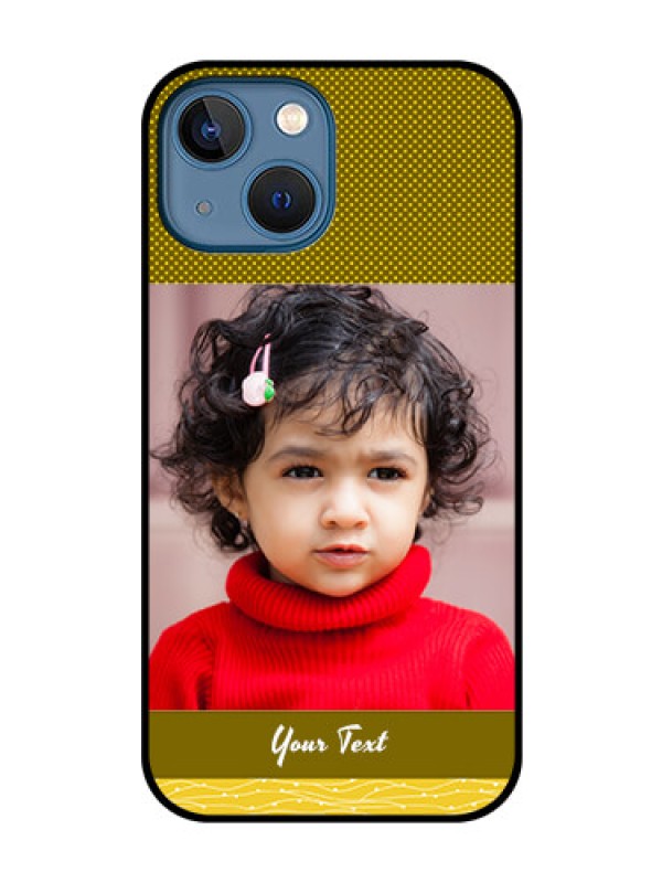 Custom iPhone 13 Mini Custom Glass Phone Case - Simple Green Color Design