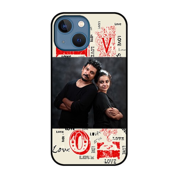 iPhone 13 Mini Photo Printing on Glass Case - Trendy Love Design Case