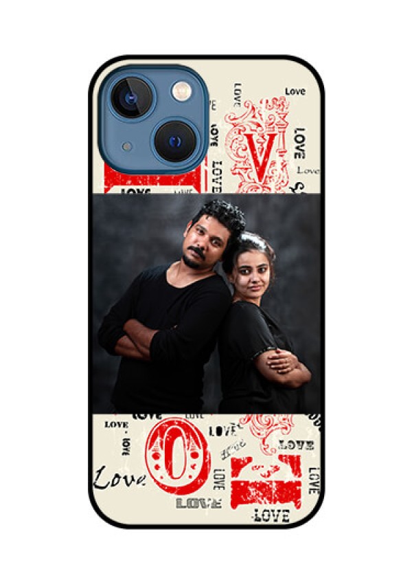 iPhone 13 Mini Photo Printing on Glass Case - Trendy Love Design Case