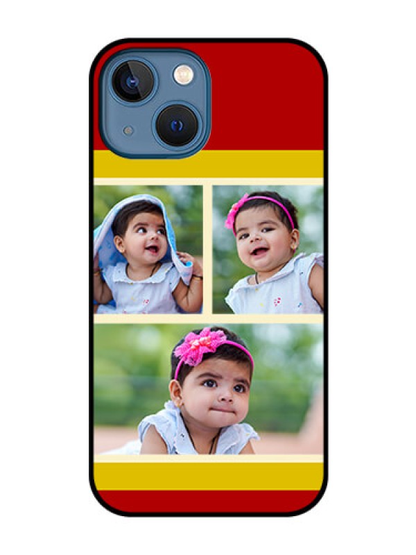 Custom iPhone 13 Mini Custom Glass Mobile Case - Multiple Pic Upload Design