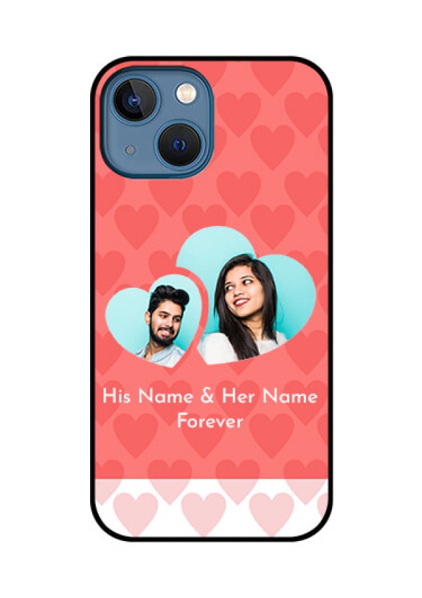 iPhone 13 Mini Personalized Glass Phone Case - Couple Pic Upload Design