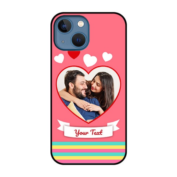iPhone 13 Mini Photo Printing on Glass Case - Love Doodle Design